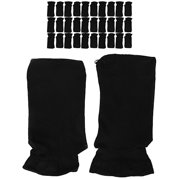 30st Professionell Strumpa Peruk Cap Stretchig Elastisk Tvättbar Portabel Hårnät Set Svart