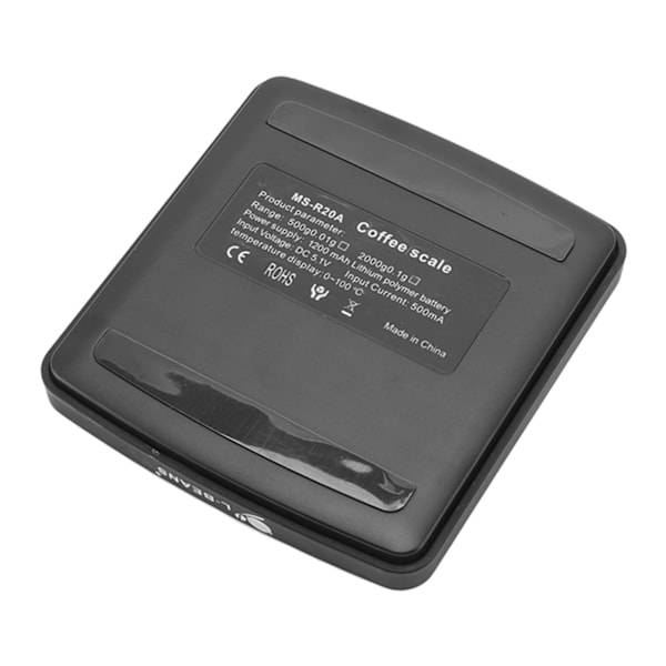 2 kg elektronisk kaffevåg ABS PC 1200 mAh LED-display Uppladdningsbar digital pulvervåg Verktyg med isoleringsplatta