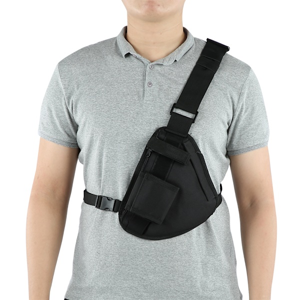 Outdoor Multipocket Walkie Talkie Caller Triangle Tactics Brystveske Vest Glidelås Camping