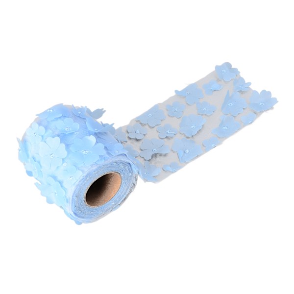 Blommor Tulle Rullar 8cm 10yd Utsökt Ljus Vacker DIY Flexibel Bred Applikation Tulle Rulle Spole TygLjusblå