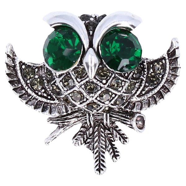Uggla Brosch Retro Strass Sittande Storögd Uggla Pin för Fester Bröllop SemestrarAntik Silver