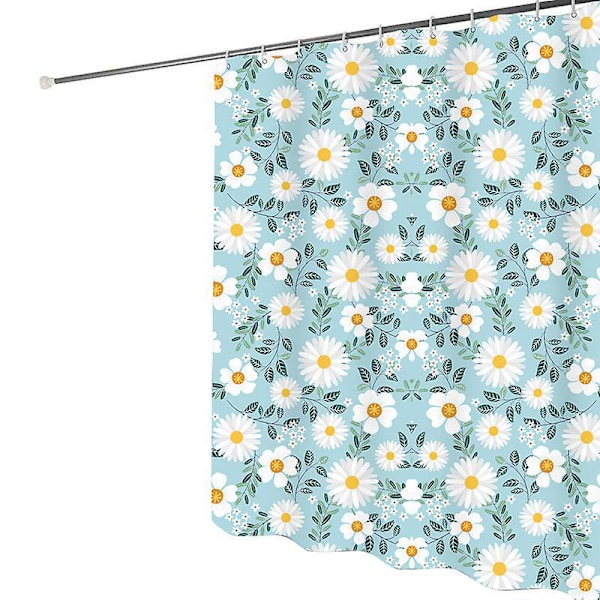 180 x 200 cm Hurtigtørrende Bruseforhæng med 12 Kroge, Bruseforhæng Vandtæt Polyesterstof Maskinvaskbar, Badeværelsesforhæng