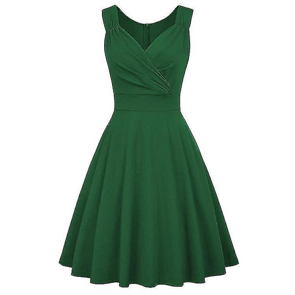 Retro Rockabilly Damklänningar S Grön