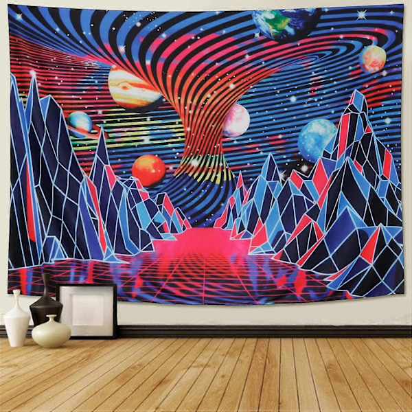 apisserie Murale Montagne Plante Tornade Vague Tapisserie Rtro Abstrait Espace Paysage Tapisserie Psychdlique Galaxie Tenture Murale pour Salon Ch