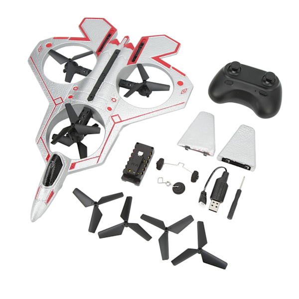 2,4 GHz RC-flyvemaskine EPP-skum Sølv 50 m Kontrol Afstand Høj Hastighed Coreless Motor RC Flyvemaskine Glider Legetøj til Over 14