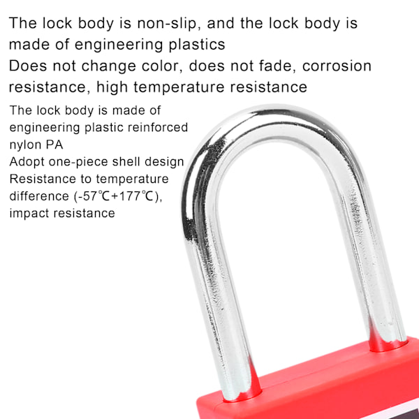 Isoleringssäkerhet LOTO hänglås för maskintillverkning (38 mm) Red