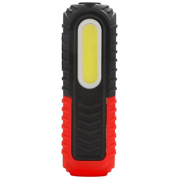 Ladattava 5 W COB LED-työvalo etutarkastusvaloilla, koukulla ja magneettisella alustalla autoon, retkeilyyn ja hätäkäyttöön (punainen)