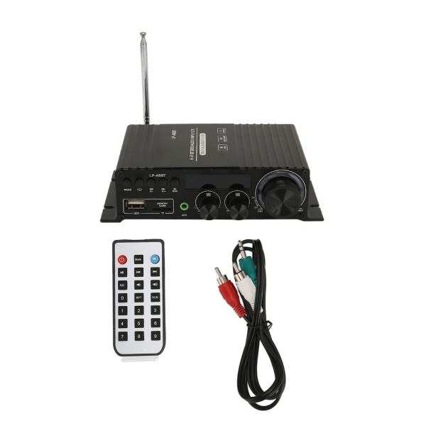 Bil Mini Audio Power Amplifier Bluetooth 5.0 2.0 Channel Coaxial Decoding High Low Tuning med fjärrkontroll