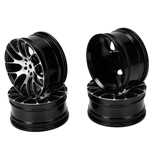 4 kpl RC-pyörännapaa alumiiniseospyörännavan vanteet 52 mm Tamiya TT-01 1/10 RC-autolleMusta