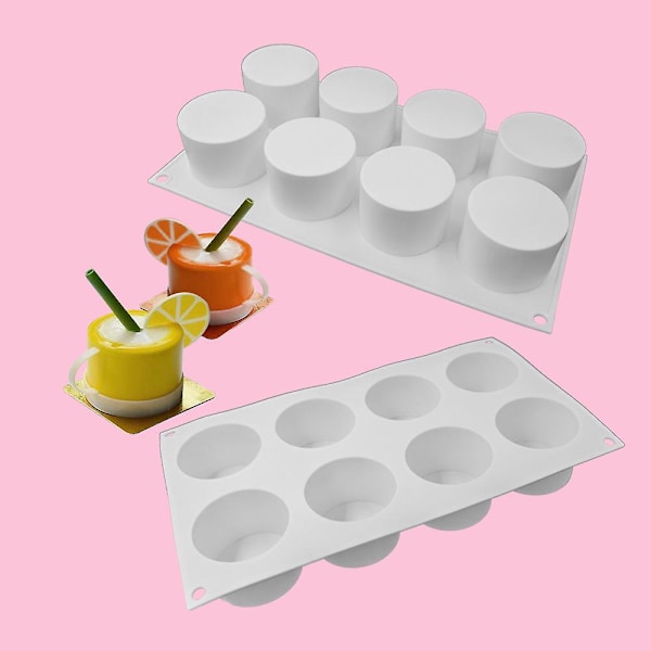 Lku Silikon Muffinsform 8 Hulrum Hvid Bagebakke