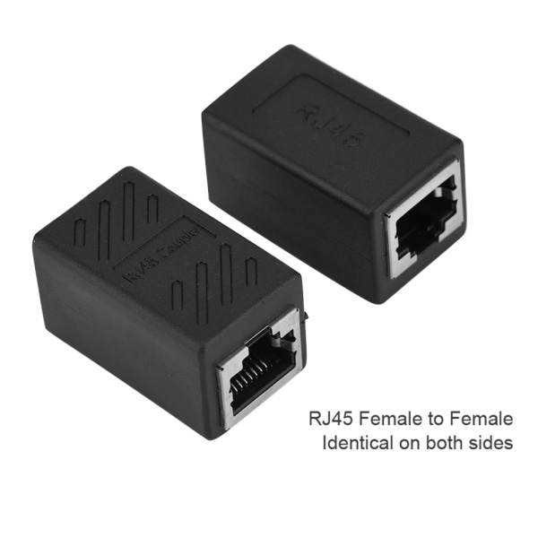 2kpl RJ45 naaras-naaras verkko LAN-sovitin Coupler Ethernet Network Extender liitin
