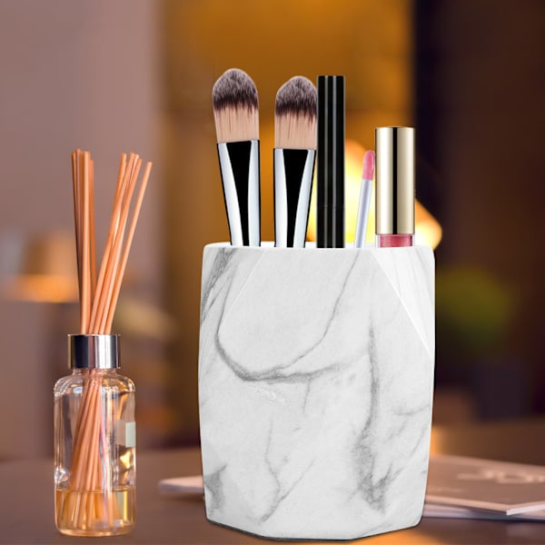 Marmorering Kosmetisk Makeup Oraganizer Opbevaringsboks Hjem Resin Makeup Etui Udvidelsesholder (Stor)