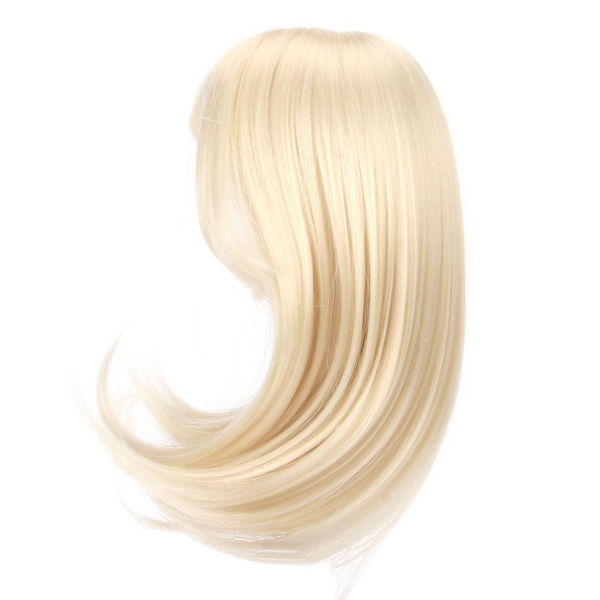 1/6 palloliitos nukkeperuukki 15,5-17 cm Doll Milk Gold -pitkille hiuksille ja otsatukka Tee itse -nukkeperuukki