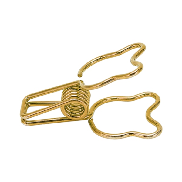 100 kpl Binder Clip Hollow Cartoon Bear Long Tail Metal Paper Clamps for Documents Tickets Certificates Gold