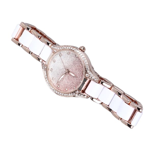 Dam Quartz Klocka Trendig Elegant Rostfritt Stål Armband Strass Bling Damklocka för Vardagsbruk