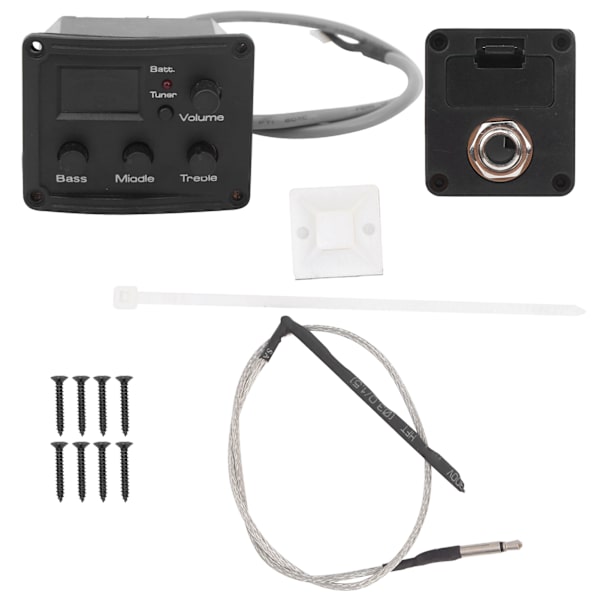 Ukulele Pickup EQ färgtuner med LED-skärm Elbox 3-segments Equalizer Musical