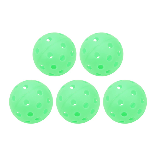 5 st Pickleballbollar 40 Hål Ljusstarka 74mm Sport Pickleballs för Utomhusplan Grön