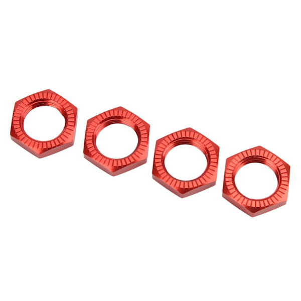 4 st 17 mm aluminiumlegering hjulmutter för 1/8 RC modellbil uppgraderad tillbehör röd
