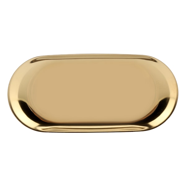 Nordic Style Rustfri Opbevaringsbakke Kosmetik Smykker kageplade til kontorborde(Golden S)