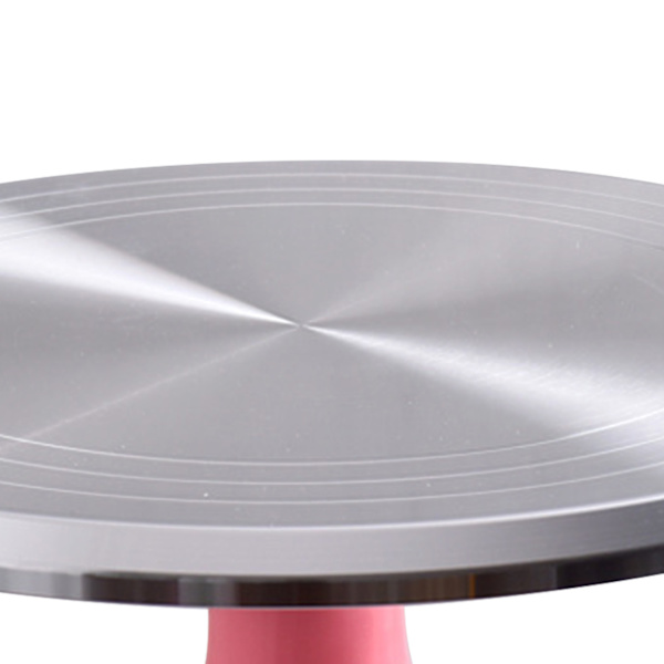 10 tommers roterende kakedekorasjonsstativ Profesjonell aluminiumslegering kake dreieskive for hjemmekakedesign Tilbehør Rosa