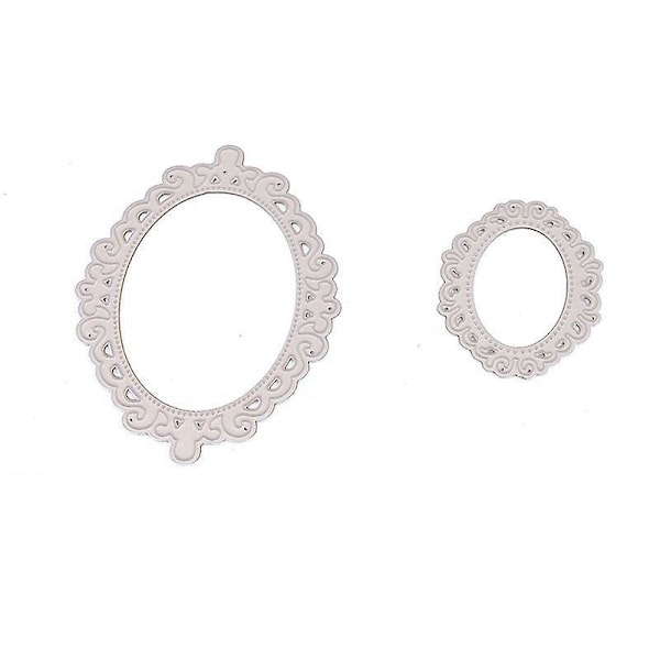 Blomsterblonder Oval Metal Die Cuts - Sæt af 2, DIY Scrapbooking Dekorativ Prægning Værktøj