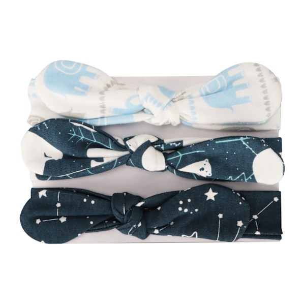 3PCS Baby Bow Wide Headbands Versatile Soft Lightweight Cotton Children's Headwear for Parties Home Photography Kindergarten