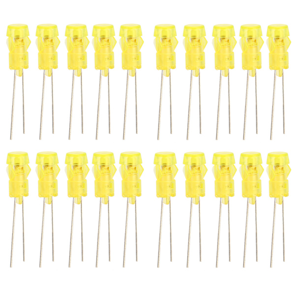 20 stk. 3 mm DIY LED-diode, bærbare lysdioder til videnskabelige projekteksperimenter, gult lys