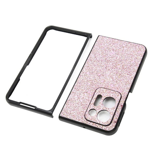 Suojaava puhelinkotelo Crystal Case Anti Drop Shockproof -matkapuhelimen suojakotelo Oppo Find N2:lle, vaaleanpunainen glitter