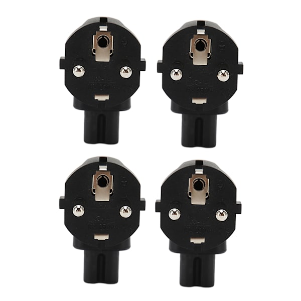 4 stk. EU4.8MM til IEC320 C7 Strømadapter Universal Standard Datamaskin Strømadapter EU-plugg 100‑250V