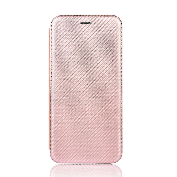För Oneplus 5 Kolfiber Läderfodral-B6 Rosa