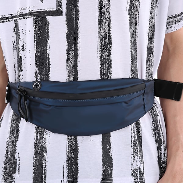 Löparbälte Midjeväska Unisex Vattentät löparväska Sport Fanny Pack 10 tum Blå