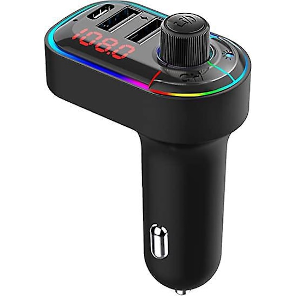 Bluetooth FM-lähetin, Bluetooth MP3-soitin langaton radiosovitin FM-lähetin autolaturi kahdella USB-portilla, handsfree-puhelut, SD-tuki