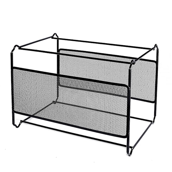 Hængemappe Ramme (39 x 28 x 24.8cm), Metal Hængemappe Ramme Organizer - Let at Samle - Hængemappe til Hjemmekontor Opbevaring (Sort
