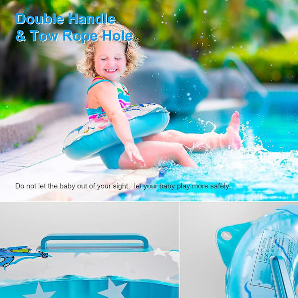 Oppustelig baby pool float med sæde - 2-delt sæt, egnet til 6-36 måneder