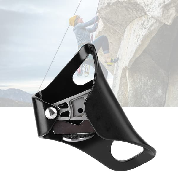 Bjergbestigning Klatring Bryst Ascender Rappelling Udstyr Rebklemme til 8-13mm (Sort)