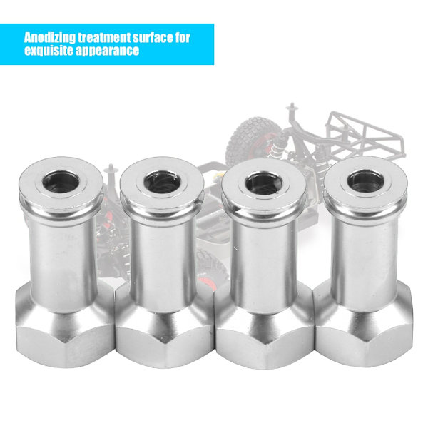 Förlängningskoppling 24 mm längre kombinationsadapter för Traxxas Slash 1/16 RC-bil (silver)