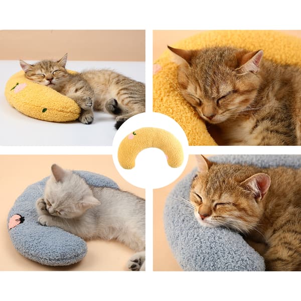 Dyp Søvn U-formet Pute - Hunde- og Kattedesign (25*15cm) mens