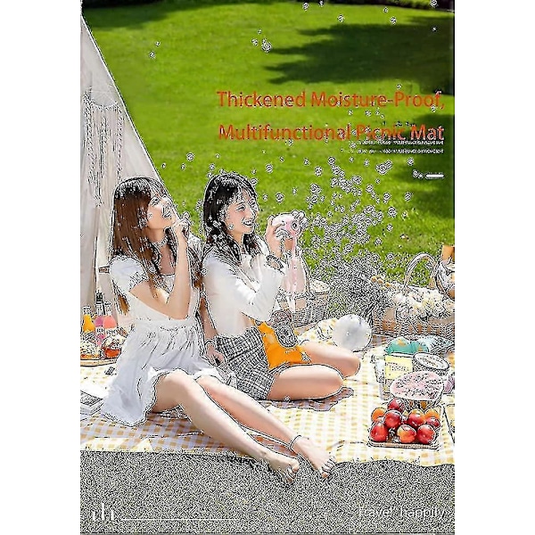 Picknickmatta. Vattentät Picknickfilt. Vattentät Matta. Rutig Picknickmatta