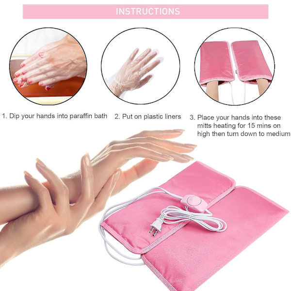 Elektriske Opvarmningshandsker til Paraffinbehandling, Neglekunst Manicure, Skønhedsspa