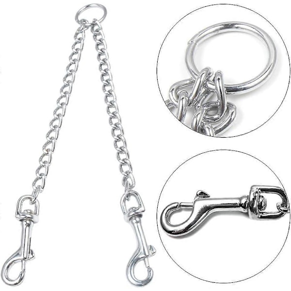2025 Egnet Dobbel Hundekobbel, Metall Dobbel Hundekobbelkobling, Tyggesikker 360 Svingbar Sammenfiltring