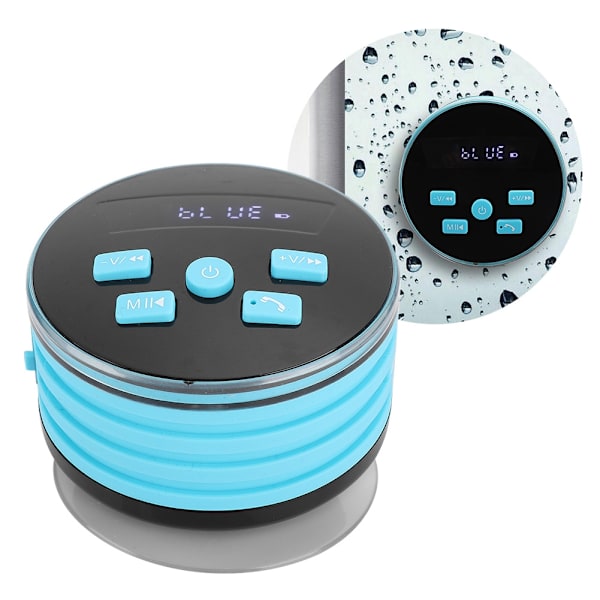 Duschrum IPX7 Bluetooth-högtalare Bärbar FM-subwoofer med andningsljus Sugkopp