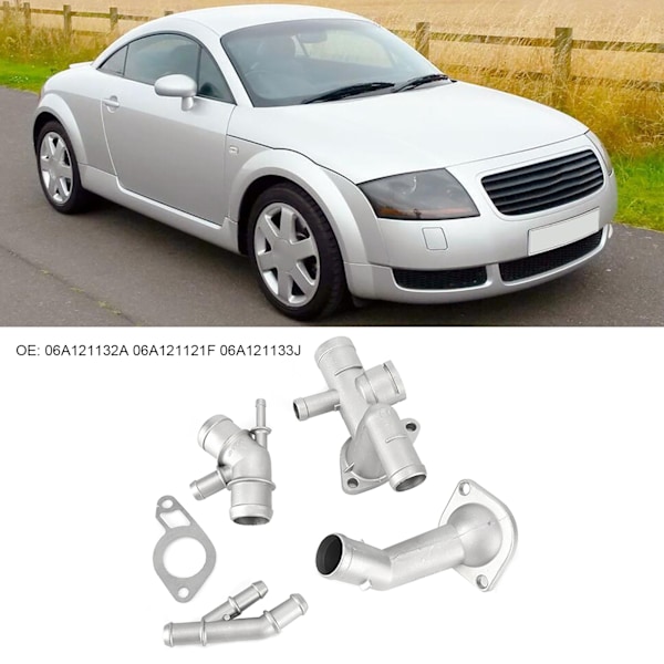 4 stk. / sæt aluminiums motor kølevæske slange flange kit passer til Mk4 1.8T 2000-2005 06A121132A