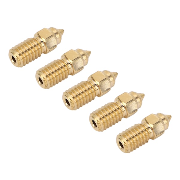 5 stk 3D-skriver ekstruderdyse messing M6 høyhastighets skriverdyse for End 5 S1 End 7 1,75 mm 0,4 mm / 0,02 tommer