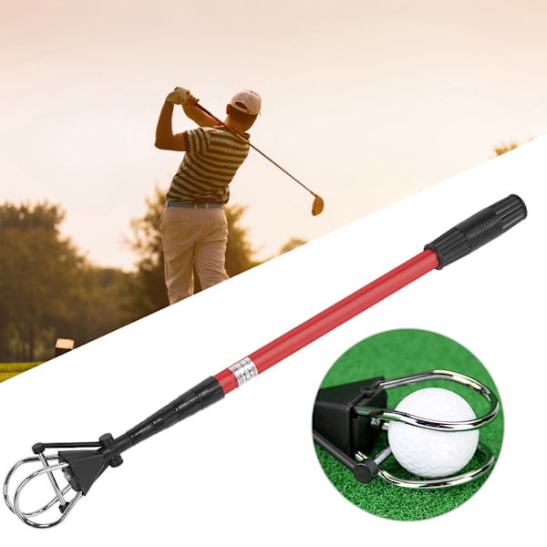 Aluminiumlegering Lättvikts Fem Sektioner Retractable Gratis Justerbar Golfboll Plockare Retriever Verktyg Tillbehör Röd/Svart 60-183cm