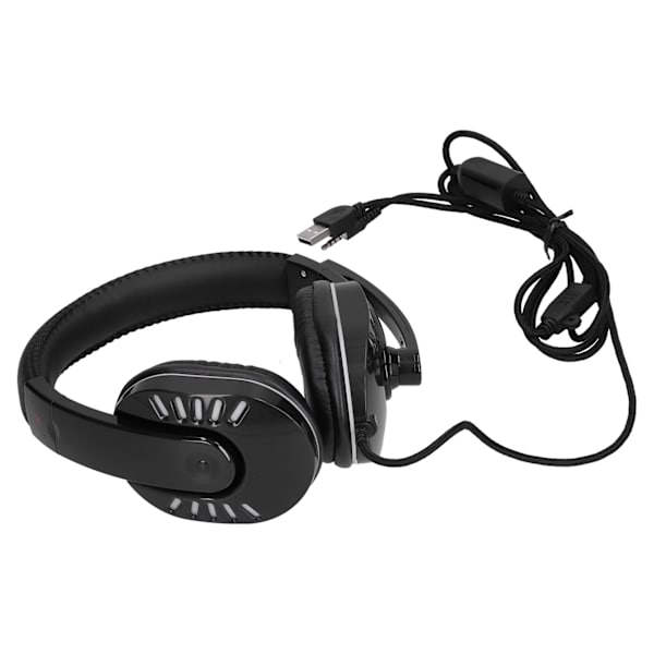Spelhörlurar Ljusstarkt Trådbundet Headset med Brusreducerande Mikrofon för Spelkonsoll