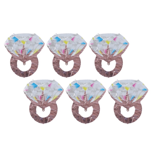 6 stk diamantringballon aluminiumsfolie sfæriske diamantringballoner Brudebad Bryllupsforlovelse Dekorative balloner rosa guld