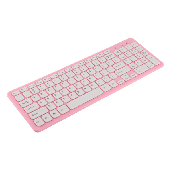 96 tangenter trådlöst tangentbord Mus Combo 10 meter överföring Toningsbeständig tangentbord Mus Combo med halkfri matta Rosa