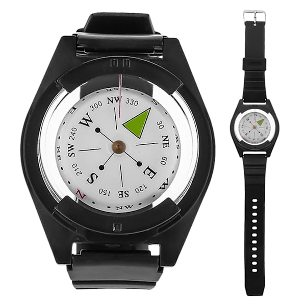 Outdoor Mini Kevyt Rannekello ABS Compass -kumikellonauhatyökalu