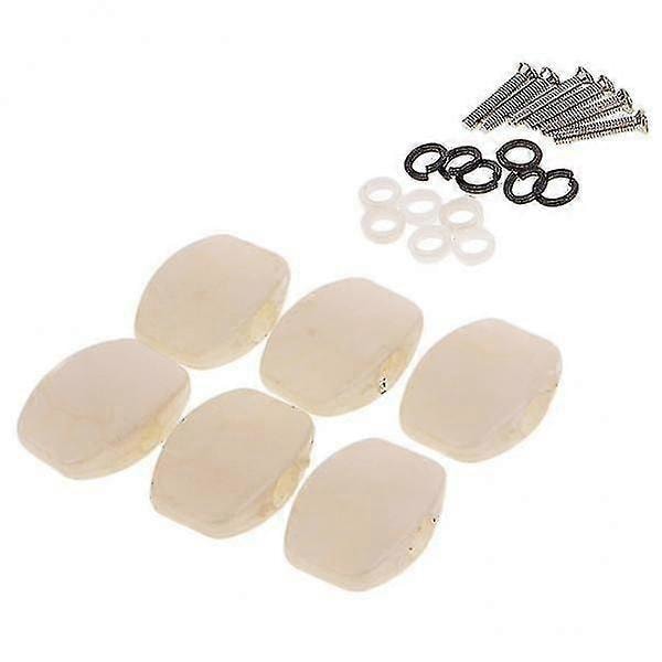 4x6 Stykker Hvite Perle Gitar Stemmeskruer Nøkler Stemmemekanikk