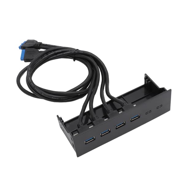 USB 3.0 Frontpanel Hub 5,25 tommer 4 Porte 5 Gbps Stabil Plug and Play Optisk Drev Frontpanel til Desktop Motherboard